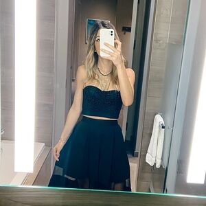 Black Skirt with see through/mesh